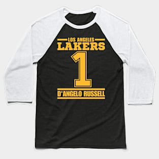 LA Lakers Russell 1 Basketball Player Baseball T-Shirt